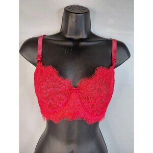 Victorias Secret 38D Dream Angels Lace Bra Red Adjustable Straps